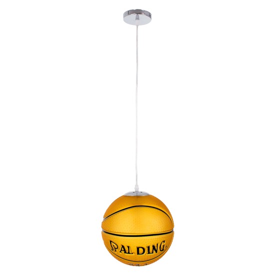 GLOBOSTAR® SPALDING NBA 00649 Παιδικό Κρεμαστό Φωτιστικό Οροφής με Ντουί 1 x E27 AC 220-240V IP20 - Πορτοκαλί & Μαύρο - Μ25 x Π25 x Υ25cm GLOBOSTAR® SPALDING NBA 00649 Παιδικό Κρεμαστό Φωτιστικό Οροφής με Ντουί 1 x E27 AC 220-240V IP20 - Πορτοκαλί & Μαύρο - Μ25 x Π25 x Υ25cm