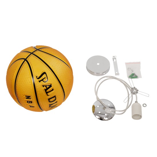 GLOBOSTAR® SPALDING NBA 00649 Παιδικό Κρεμαστό Φωτιστικό Οροφής με Ντουί 1 x E27 AC 220-240V IP20 - Πορτοκαλί & Μαύρο - Μ25 x Π25 x Υ25cm GLOBOSTAR® SPALDING NBA 00649 Παιδικό Κρεμαστό Φωτιστικό Οροφής με Ντουί 1 x E27 AC 220-240V IP20 - Πορτοκαλί & Μαύρο - Μ25 x Π25 x Υ25cm