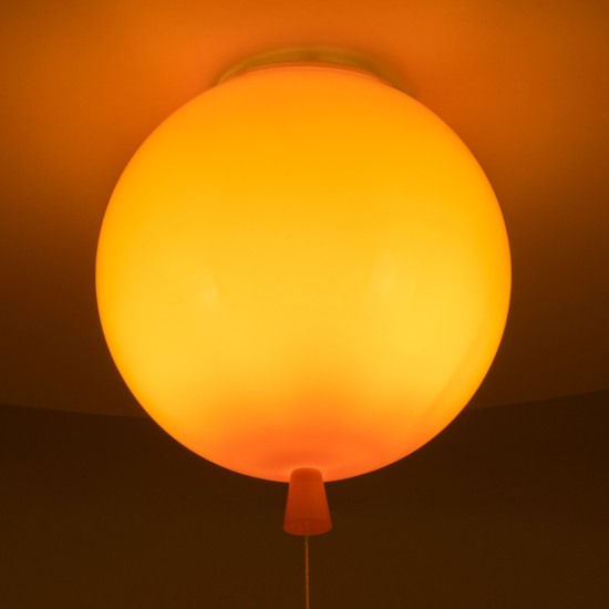 GLOBOSTAR® BALLOON 00650 Παιδικό Φωτιστικό Οροφής με Ντουί 1 x E27 AC 220-240V IP20 - Πορτοκαλί - Μ30 x Π30 x Υ33cm