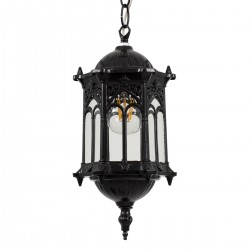 GLOBOSTAR® DARCY 00655 Vintage Κρεμαστό Φωτιστικό Οροφής με Ντουί 1 x E27 AC 220-240V IP20 - Μαύρο - Μ15.5 x Π15.5 x Υ32.5cm
