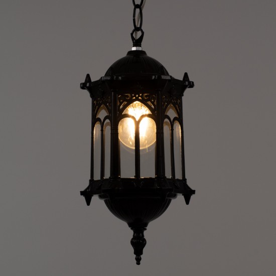 GLOBOSTAR® DARCY 00655 Vintage Κρεμαστό Φωτιστικό Οροφής με Ντουί 1 x E27 AC 220-240V IP20 - Μαύρο - Μ15.5 x Π15.5 x Υ32.5cm