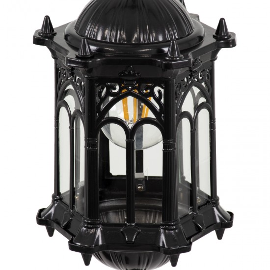 GLOBOSTAR® DARCY 00655 Vintage Κρεμαστό Φωτιστικό Οροφής με Ντουί 1 x E27 AC 220-240V IP20 - Μαύρο - Μ15.5 x Π15.5 x Υ32.5cm