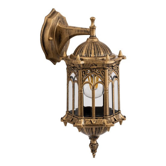 GLOBOSTAR® DARCY 00658 Vintage Φωτιστικό Τοίχου - Απλίκα με Ντουί 1 x E27 AC 220-240V IP20 - Μπρούτζινο Εφέ Σκουριάς - Μ15.5 x Π15.5 x Υ34.5cm