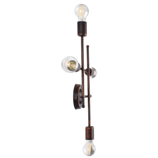 GLOBOSTAR® PIPING 00662 Vintage Φωτιστικό Τοίχου - Απλίκα με Ντουί 4 x E27 AC 220-240V IP20 - Χάλκινο - Μ40 x Π9 x Υ52cm GLOBOSTAR® PIPING 00662 Vintage Φωτιστικό Τοίχου - Απλίκα με Ντουί 4 x E27 AC 220-240V IP20 - Χάλκινο - Μ40 x Π9 x Υ52cm