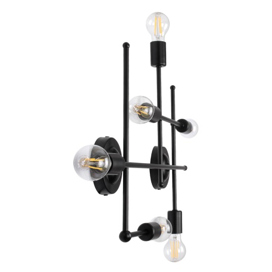 GLOBOSTAR® PIPING 00664 Vintage Φωτιστικό Τοίχου - Απλίκα με Ντουί 6 x E27 AC 220-240V IP20 - Μαύρο - Μ66 x Π9.5 x Υ49cm GLOBOSTAR® PIPING 00664 Vintage Φωτιστικό Τοίχου - Απλίκα με Ντουί 6 x E27 AC 220-240V IP20 - Μαύρο - Μ66 x Π9.5 x Υ49cm