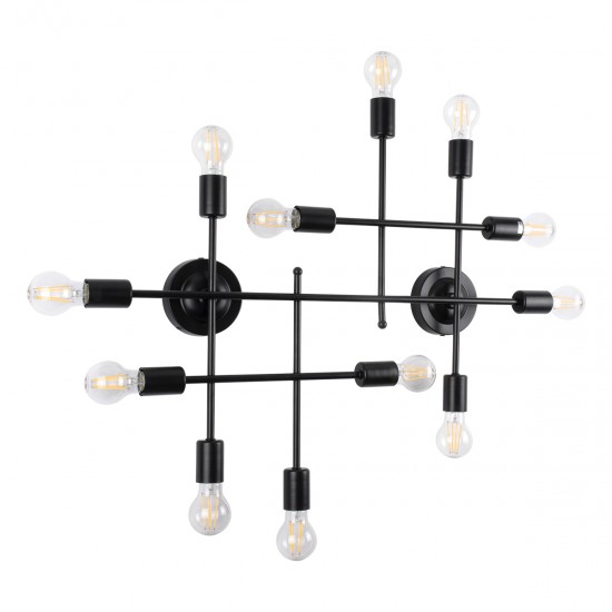 GLOBOSTAR® PIPING 00667 Vintage Φωτιστικό Τοίχου - Απλίκα με Ντουί 12 x E27 AC 220-240V IP20 - Μαύρο - Μ78.5 x Π9.5 x Υ64cm GLOBOSTAR® PIPING 00667 Vintage Φωτιστικό Τοίχου - Απλίκα με Ντουί 12 x E27 AC 220-240V IP20 - Μαύρο - Μ78.5 x Π9.5 x Υ64cm