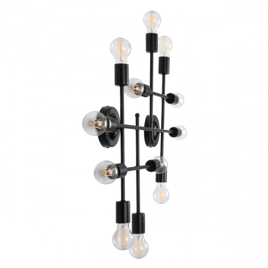 GLOBOSTAR® PIPING 00667 Vintage Φωτιστικό Τοίχου - Απλίκα με Ντουί 12 x E27 AC 220-240V IP20 - Μαύρο - Μ78.5 x Π9.5 x Υ64cm GLOBOSTAR® PIPING 00667 Vintage Φωτιστικό Τοίχου - Απλίκα με Ντουί 12 x E27 AC 220-240V IP20 - Μαύρο - Μ78.5 x Π9.5 x Υ64cm
