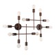 GLOBOSTAR® PIPING 00668-1 Vintage Φωτιστικό Οροφής με Ντουί 12 x E27 AC 220-240V IP20 - Χάλκινο - Μ78.5 x Π9.5 x Υ64cm