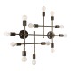 GLOBOSTAR® PIPING 00669 Vintage Φωτιστικό Τοίχου - Απλίκα με Ντουί 12 x E27 AC 220-240V IP20 - Μπρούτζινο - Μ78.5 x Π9.5 x Υ64cm