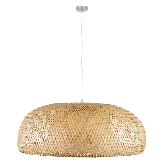 GLOBOSTAR® SAN TROPEZ 00673 Boho Κρεμαστό Φωτιστικό Οροφής με Ντουί 1 x E27 AC 220-240V IP20 - Μπεζ - Μ100 x Π100 x Y35cm