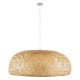 GLOBOSTAR® SAN TROPEZ 00673 Boho Κρεμαστό Φωτιστικό Οροφής με Ντουί 1 x E27 AC 220-240V IP20 - Μπεζ - Μ100 x Π100 x Y35cm