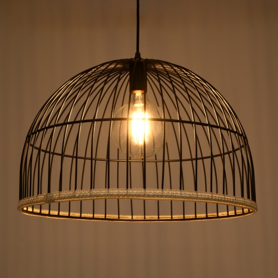 GLOBOSTAR® NEVIS 00681 Μοντέρνο Κρεμαστό Φωτιστικό Οροφής με Ντουί 1 x E27 AC 220-240V IP20 - Μαύρο & Μπεζ - Μ49 x Π49 x Υ34.5cm GLOBOSTAR® NEVIS 00681 Μοντέρνο Κρεμαστό Φωτιστικό Οροφής με Ντουί 1 x E27 AC 220-240V IP20 - Μαύρο & Μπεζ - Μ49 x Π49 x Υ34.5cm