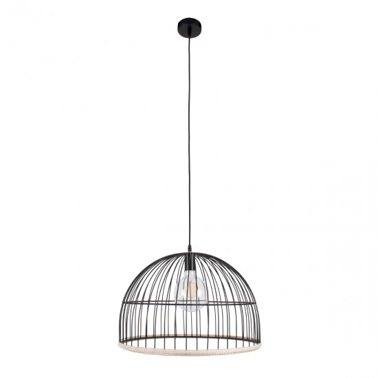 GLOBOSTAR® NEVIS 00681 Μοντέρνο Κρεμαστό Φωτιστικό Οροφής με Ντουί 1 x E27 AC 220-240V IP20 - Μαύρο & Μπεζ - Μ49 x Π49 x Υ34.5cm GLOBOSTAR® NEVIS 00681 Μοντέρνο Κρεμαστό Φωτιστικό Οροφής με Ντουί 1 x E27 AC 220-240V IP20 - Μαύρο & Μπεζ - Μ49 x Π49 x Υ34.5cm