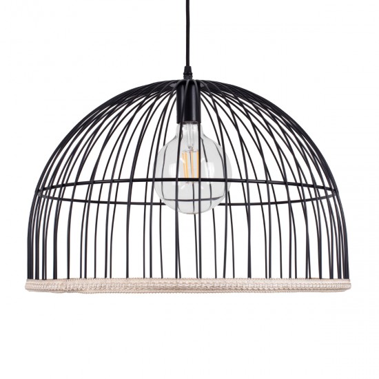 GLOBOSTAR® NEVIS 00681 Μοντέρνο Κρεμαστό Φωτιστικό Οροφής με Ντουί 1 x E27 AC 220-240V IP20 - Μαύρο & Μπεζ - Μ49 x Π49 x Υ34.5cm GLOBOSTAR® NEVIS 00681 Μοντέρνο Κρεμαστό Φωτιστικό Οροφής με Ντουί 1 x E27 AC 220-240V IP20 - Μαύρο & Μπεζ - Μ49 x Π49 x Υ34.5cm