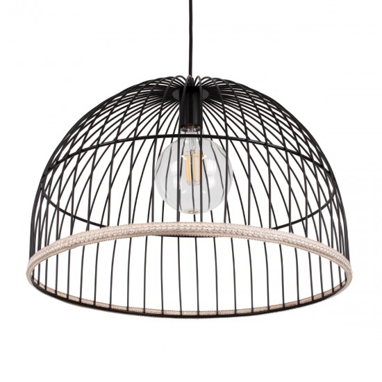 GLOBOSTAR® NEVIS 00681 Μοντέρνο Κρεμαστό Φωτιστικό Οροφής με Ντουί 1 x E27 AC 220-240V IP20 - Μαύρο & Μπεζ - Μ49 x Π49 x Υ34.5cm GLOBOSTAR® NEVIS 00681 Μοντέρνο Κρεμαστό Φωτιστικό Οροφής με Ντουί 1 x E27 AC 220-240V IP20 - Μαύρο & Μπεζ - Μ49 x Π49 x Υ34.5cm