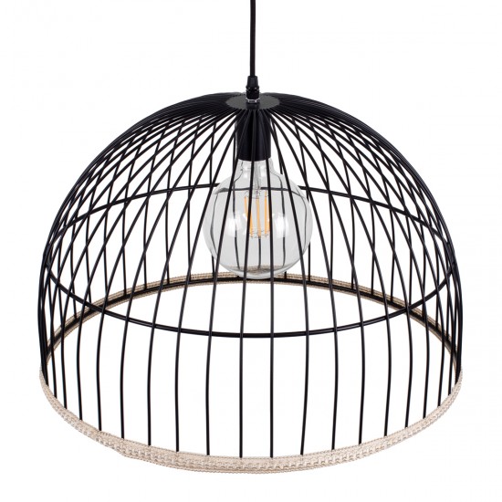 GLOBOSTAR® NEVIS 00681 Μοντέρνο Κρεμαστό Φωτιστικό Οροφής με Ντουί 1 x E27 AC 220-240V IP20 - Μαύρο & Μπεζ - Μ49 x Π49 x Υ34.5cm GLOBOSTAR® NEVIS 00681 Μοντέρνο Κρεμαστό Φωτιστικό Οροφής με Ντουί 1 x E27 AC 220-240V IP20 - Μαύρο & Μπεζ - Μ49 x Π49 x Υ34.5cm