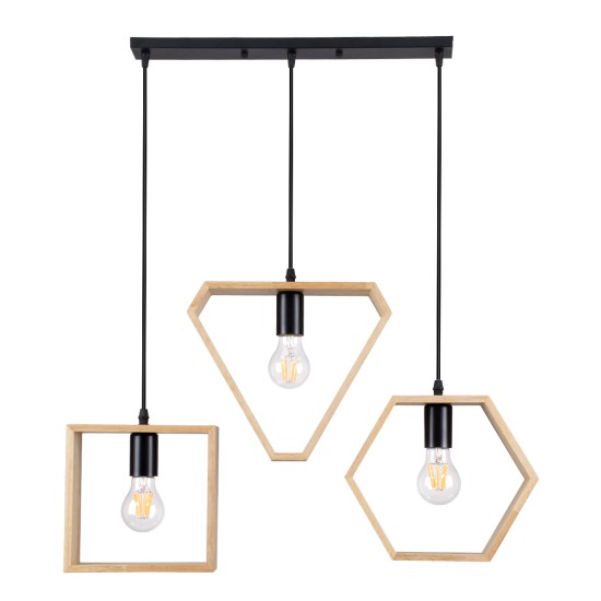 GLOBOSTAR® ELISE 00682 Μοντέρνο Κρεμαστό Φωτιστικό Οροφής με Ντουί 3 x E27 AC 220-240V IP20 - Μπεζ & Μαύρο - Μ76 x Π8 x Υ25cm GLOBOSTAR® ELISE 00682 Μοντέρνο Κρεμαστό Φωτιστικό Οροφής με Ντουί 3 x E27 AC 220-240V IP20 - Μπεζ & Μαύρο - Μ76 x Π8 x Υ25cm