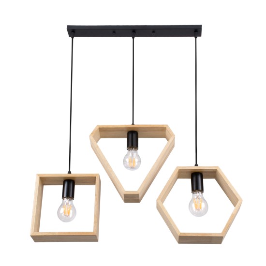 GLOBOSTAR® ELISE 00682 Μοντέρνο Κρεμαστό Φωτιστικό Οροφής με Ντουί 3 x E27 AC 220-240V IP20 - Μπεζ & Μαύρο - Μ76 x Π8 x Υ25cm GLOBOSTAR® ELISE 00682 Μοντέρνο Κρεμαστό Φωτιστικό Οροφής με Ντουί 3 x E27 AC 220-240V IP20 - Μπεζ & Μαύρο - Μ76 x Π8 x Υ25cm