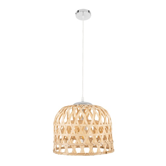 GLOBOSTAR® MANGEA 00715 Boho Κρεμαστό Φωτιστικό Οροφής με Ντουί 1 x E27 AC 220-240V IP20 - Μπεζ - Μ32 x Π32 x Υ30cm