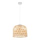 GLOBOSTAR® MANGEA 00715 Boho Κρεμαστό Φωτιστικό Οροφής με Ντουί 1 x E27 AC 220-240V IP20 - Μπεζ - Μ32 x Π32 x Υ30cm