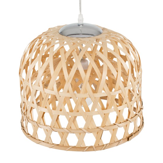 GLOBOSTAR® MANGEA 00715 Boho Κρεμαστό Φωτιστικό Οροφής με Ντουί 1 x E27 AC 220-240V IP20 - Μπεζ - Μ32 x Π32 x Υ30cm