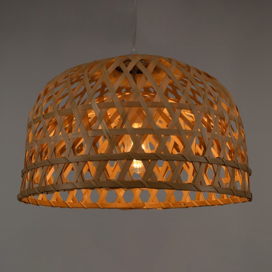 GLOBOSTAR® MANGEA 00716 Boho Κρεμαστό Φωτιστικό Οροφής με Ντουί 1 x E27 AC 220-240V IP20 - Μπεζ - Μ50 x Π50 x Υ35cm