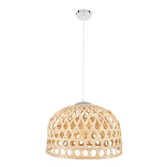 GLOBOSTAR® MANGEA 00716 Boho Κρεμαστό Φωτιστικό Οροφής με Ντουί 1 x E27 AC 220-240V IP20 - Μπεζ - Μ50 x Π50 x Υ35cm