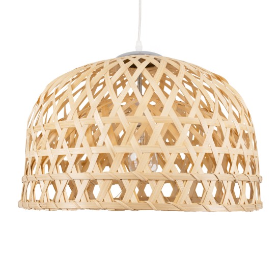 GLOBOSTAR® MANGEA 00716 Boho Κρεμαστό Φωτιστικό Οροφής με Ντουί 1 x E27 AC 220-240V IP20 - Μπεζ - Μ50 x Π50 x Υ35cm