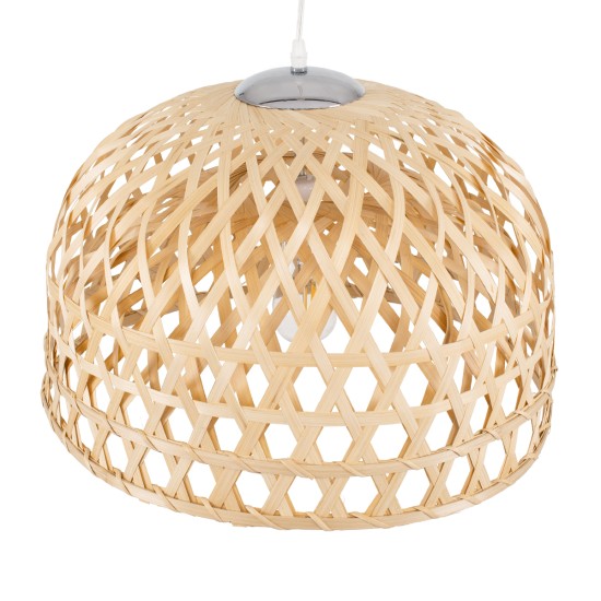 GLOBOSTAR® MANGEA 00716 Boho Κρεμαστό Φωτιστικό Οροφής με Ντουί 1 x E27 AC 220-240V IP20 - Μπεζ - Μ50 x Π50 x Υ35cm