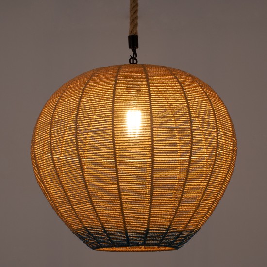 GLOBOSTAR® SIMON 00727 Boho Κρεμαστό Φωτιστικό Οροφής με Ντουί 1 x E27 AC 220-240V IP20 - Μπεζ & Μπλε - Μ50 x Π50 x Y47cm GLOBOSTAR® SIMON 00727 Boho Κρεμαστό Φωτιστικό Οροφής με Ντουί 1 x E27 AC 220-240V IP20 - Μπεζ & Μπλε - Μ50 x Π50 x Y47cm