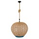 GLOBOSTAR® SIMON 00727 Boho Κρεμαστό Φωτιστικό Οροφής με Ντουί 1 x E27 AC 220-240V IP20 - Μπεζ & Μπλε - Μ50 x Π50 x Y47cm GLOBOSTAR® SIMON 00727 Boho Κρεμαστό Φωτιστικό Οροφής με Ντουί 1 x E27 AC 220-240V IP20 - Μπεζ & Μπλε - Μ50 x Π50 x Y47cm