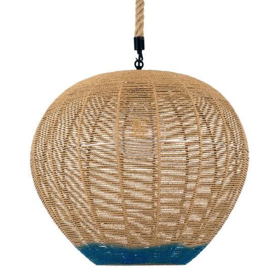 GLOBOSTAR® SIMON 00727 Boho Κρεμαστό Φωτιστικό Οροφής με Ντουί 1 x E27 AC 220-240V IP20 - Μπεζ & Μπλε - Μ50 x Π50 x Y47cm GLOBOSTAR® SIMON 00727 Boho Κρεμαστό Φωτιστικό Οροφής με Ντουί 1 x E27 AC 220-240V IP20 - Μπεζ & Μπλε - Μ50 x Π50 x Y47cm