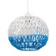 GLOBOSTAR® SANTOR 00728 Boho Κρεμαστό Φωτιστικό Οροφής με Ντουί 1 x E27 AC 220-240V IP20 - Λευκό & Μπλε - Μ30 x Π30 x Υ30cm GLOBOSTAR® SANTOR 00728 Boho Κρεμαστό Φωτιστικό Οροφής με Ντουί 1 x E27 AC 220-240V IP20 - Λευκό & Μπλε - Μ30 x Π30 x Υ30cm