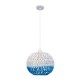 GLOBOSTAR® SANTOR 00728 Boho Κρεμαστό Φωτιστικό Οροφής με Ντουί 1 x E27 AC 220-240V IP20 - Λευκό & Μπλε - Μ30 x Π30 x Υ30cm GLOBOSTAR® SANTOR 00728 Boho Κρεμαστό Φωτιστικό Οροφής με Ντουί 1 x E27 AC 220-240V IP20 - Λευκό & Μπλε - Μ30 x Π30 x Υ30cm