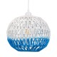 GLOBOSTAR® SANTOR 00728 Boho Κρεμαστό Φωτιστικό Οροφής με Ντουί 1 x E27 AC 220-240V IP20 - Λευκό & Μπλε - Μ30 x Π30 x Υ30cm GLOBOSTAR® SANTOR 00728 Boho Κρεμαστό Φωτιστικό Οροφής με Ντουί 1 x E27 AC 220-240V IP20 - Λευκό & Μπλε - Μ30 x Π30 x Υ30cm