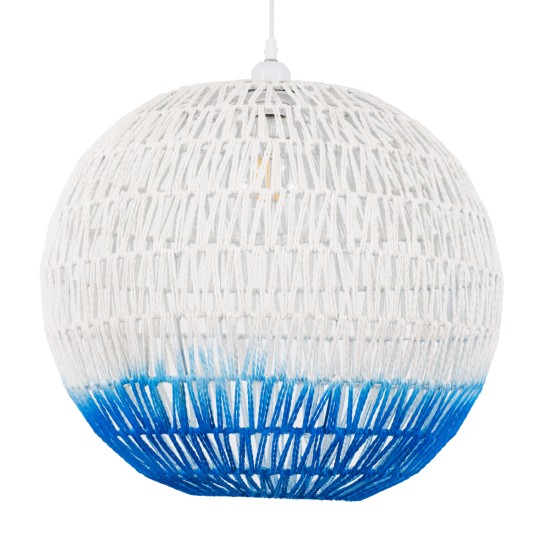 GLOBOSTAR® SANTOR 00729 Boho Κρεμαστό Φωτιστικό Οροφής με Ντουί 1 x E27 AC 220-240V IP20 - Λευκό & Μπλε - Μ50 x Π50 x Y50cm GLOBOSTAR® SANTOR 00729 Boho Κρεμαστό Φωτιστικό Οροφής με Ντουί 1 x E27 AC 220-240V IP20 - Λευκό & Μπλε - Μ50 x Π50 x Y50cm
