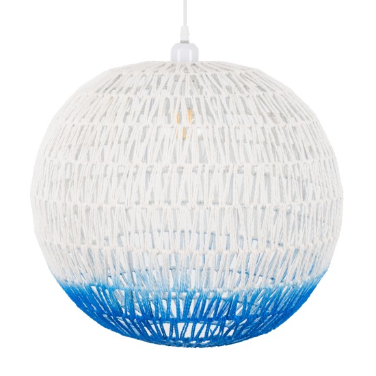 GLOBOSTAR® SANTOR 00729 Boho Κρεμαστό Φωτιστικό Οροφής με Ντουί 1 x E27 AC 220-240V IP20 - Λευκό & Μπλε - Μ50 x Π50 x Y50cm GLOBOSTAR® SANTOR 00729 Boho Κρεμαστό Φωτιστικό Οροφής με Ντουί 1 x E27 AC 220-240V IP20 - Λευκό & Μπλε - Μ50 x Π50 x Y50cm