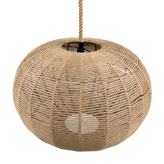 GLOBOSTAR® MANDALA 00732 Boho Κρεμαστό Φωτιστικό Οροφής με Ντουί 1 x E27 AC 220-240V IP20 - Μπεζ - Μ80 x Π80 x Υ60cm