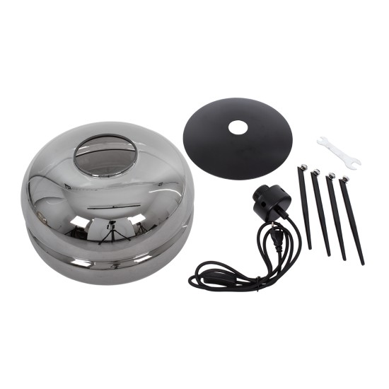 GLOBOSTAR® JAVAN 00738 Μοντέρνο Επιτραπέζιο Φωτιστικό Πορτατίφ με Ντουί 1 x E27 AC 220-240V IP20 - Μαύρο Φιμέ & Μαύρο - Μ30 x Π30 x Y40cm GLOBOSTAR® JAVAN 00738 Μοντέρνο Επιτραπέζιο Φωτιστικό Πορτατίφ με Ντουί 1 x E27 AC 220-240V IP20 - Μαύρο Φιμέ & Μαύρο - Μ30 x Π30 x Y40cm