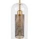 GLOBOSTAR® AVERY 00741 Μοντέρνο Κρεμαστό Φωτιστικό Οροφής με Ντουί 1 x E27 AC 220-240V IP20 - Διάφανο & Χρυσό - Μ15 x Π15 x Υ60cm
