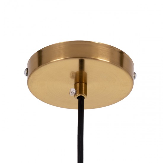GLOBOSTAR® AVERY 00741 Μοντέρνο Κρεμαστό Φωτιστικό Οροφής με Ντουί 1 x E27 AC 220-240V IP20 - Διάφανο & Χρυσό - Μ15 x Π15 x Υ60cm