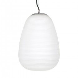 GLOBOSTAR® FREYA 00745 Μοντέρνο Κρεμαστό Φωτιστικό Οροφής με Ντουί 1 x E27 AC 220-240V IP20 - Λευκό & Ασημί - Μ24 x Π24 x Υ35cm