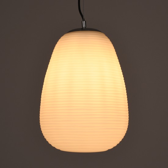 GLOBOSTAR® FREYA 00745 Μοντέρνο Κρεμαστό Φωτιστικό Οροφής με Ντουί 1 x E27 AC 220-240V IP20 - Λευκό & Ασημί - Μ24 x Π24 x Υ35cm GLOBOSTAR® FREYA 00745 Μοντέρνο Κρεμαστό Φωτιστικό Οροφής με Ντουί 1 x E27 AC 220-240V IP20 - Λευκό & Ασημί - Μ24 x Π24 x Υ35cm