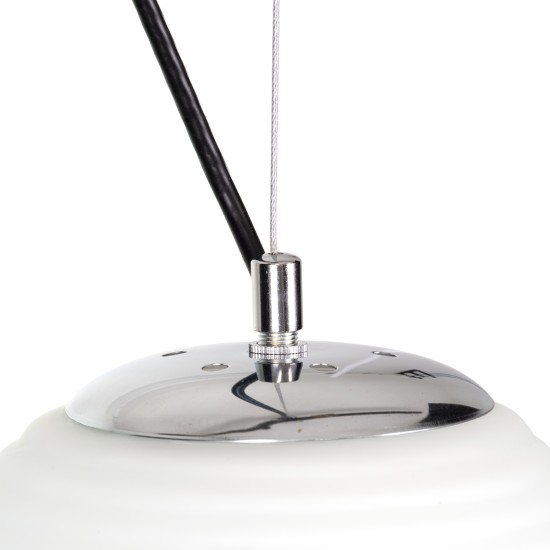 GLOBOSTAR® FREYA 00745 Μοντέρνο Κρεμαστό Φωτιστικό Οροφής με Ντουί 1 x E27 AC 220-240V IP20 - Λευκό & Ασημί - Μ24 x Π24 x Υ35cm GLOBOSTAR® FREYA 00745 Μοντέρνο Κρεμαστό Φωτιστικό Οροφής με Ντουί 1 x E27 AC 220-240V IP20 - Λευκό & Ασημί - Μ24 x Π24 x Υ35cm