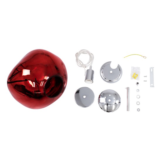 GLOBOSTAR® DIXAR 00762 Μοντέρνο Κρεμαστό Φωτιστικό Οροφής με Ντουί 1 x E27 AC 220-240V IP20 - Κόκκινο - Μ28 x Π28 x Υ40cm GLOBOSTAR® DIXAR 00762 Μοντέρνο Κρεμαστό Φωτιστικό Οροφής με Ντουί 1 x E27 AC 220-240V IP20 - Κόκκινο - Μ28 x Π28 x Υ40cm