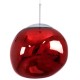 GLOBOSTAR® DIXAR 00763 Μοντέρνο Κρεμαστό Φωτιστικό Οροφής με Ντουί 1 x E27 AC 220-240V IP20 - Κόκκινο & Ασημί - Μ36 x Π36 x Υ45cm