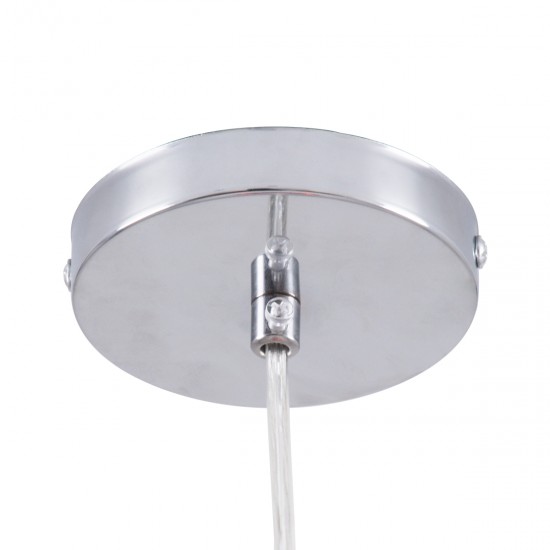 GLOBOSTAR® DIXAR 00763 Μοντέρνο Κρεμαστό Φωτιστικό Οροφής με Ντουί 1 x E27 AC 220-240V IP20 - Κόκκινο & Ασημί - Μ36 x Π36 x Υ45cm