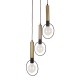 GLOBOSTAR® OLVERO 00773 Μοντέρνο Κρεμαστό Φωτιστικό Οροφής με Ντουί 3 x E27 AC 220-240V IP20 - Μαύρο & Χρυσό - Μ30 x Π30 x Y130cm