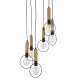 GLOBOSTAR® OLVERO 00774 Μοντέρνο Κρεμαστό Φωτιστικό Οροφής με Ντουί 6 x E27 AC 220-240V IP20 - Μαύρο & Χρυσό - Μ55 x Π55 x Y130cm