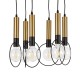 GLOBOSTAR® OLVERO 00774 Μοντέρνο Κρεμαστό Φωτιστικό Οροφής με Ντουί 6 x E27 AC 220-240V IP20 - Μαύρο & Χρυσό - Μ55 x Π55 x Y130cm